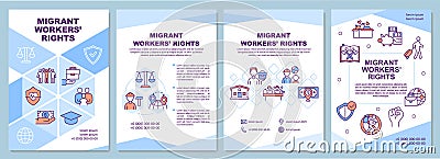 Migrant workers rights brochure template Vector Illustration