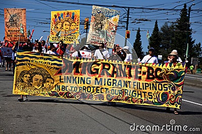 Migrante BC, Pinoy Fiesta Parade Editorial Stock Photo