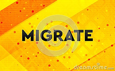 Migrate abstract digital banner yellow background Stock Photo