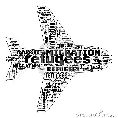 Migration Refugees Text Illustration Background Header Stock Photo