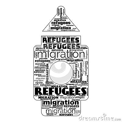 Migration Refugees Text Illustration Background Header Stock Photo