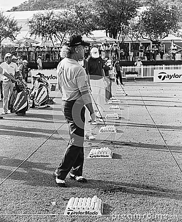 Miguel Angel Jimenez - Practice Tee Editorial Stock Photo