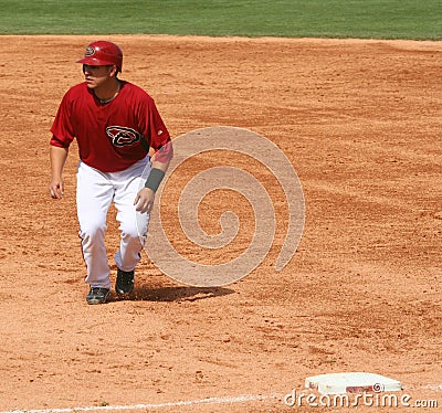 Miguel Montero retreats to first base Editorial Stock Photo