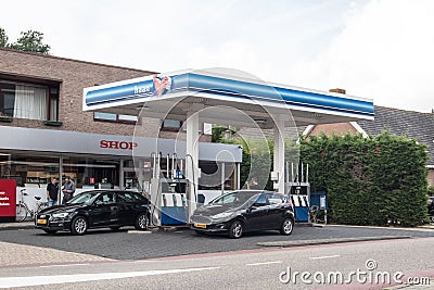 Haan petrol gas station with cars and fuel pumps Editorial Stock Photo