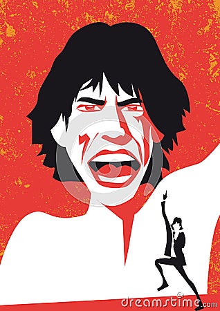 Mike Jagger. the rolling stones, vector portrait Editorial Stock Photo