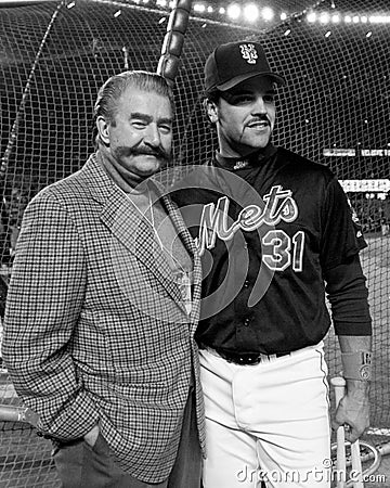 Mike Piazza and LeRoy Neiman Editorial Stock Photo