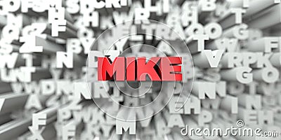 MIKE - Red text on typography background - 3D rendered royalty free stock image Stock Photo