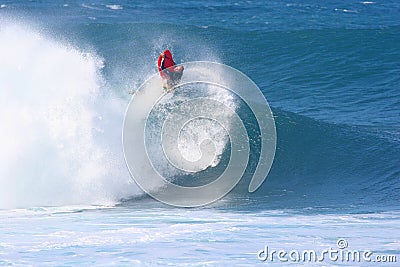 Mike Stewart Launches out of the Wave Editorial Stock Photo