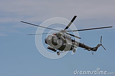 Mil Mi-17 transport helicopter during airshow in Prague Editorial Stock Photo