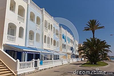 Mil Palmeras Costa Blanca Spain with seafront apartments Stock Photo