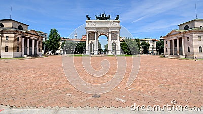 Milan - Arco della Pace Editorial Stock Photo