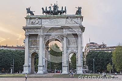 Milan - Arco della Pace Editorial Stock Photo