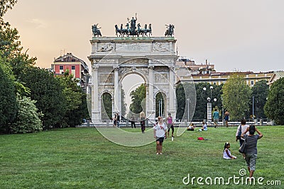 Milan - Arco della Pace Editorial Stock Photo