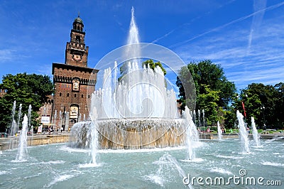 Milan - Castello Sforzesco castle Editorial Stock Photo