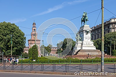 Milan. Castello Sforzesco Editorial Stock Photo