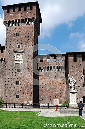 Milan - Castello Sforzesco, Sforza Castle Stock Photo