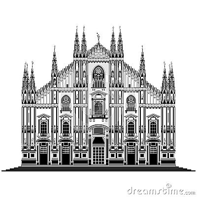 Milan cathedral, Italy Vector Illustration