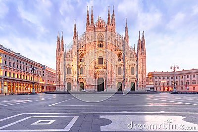 Milan Cathedral on Piazza del Duomo, Milan, Italy Stock Photo