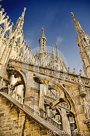 Milan Cathedral roof Stock Photo