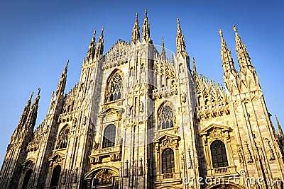 Milan Cathedral at Sunset Stock Photo