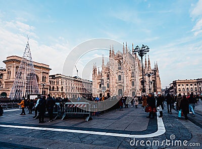 Milan Centre, Duomo square Editorial Stock Photo