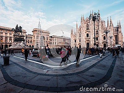 Milan Centre, Duomo square Editorial Stock Photo