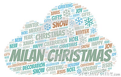 Milan Christmas word cloud Stock Photo