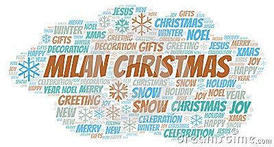 Milan Christmas word cloud Stock Photo