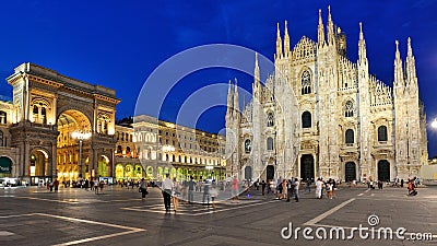 Milan - the Duomo cathedral and Galleria Editorial Stock Photo