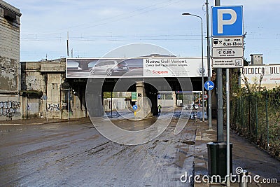 Milan the fiume seveso flood Editorial Stock Photo
