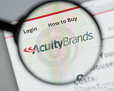 Milan, Italy - August 10, 2017: Acuity Brands website homepage. Editorial Stock Photo