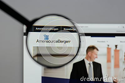 Milan, Italy - August 10, 2017: Amerisource Bergen website homepage. It is an American drug wholesale company. Amerisource Bergen Editorial Stock Photo