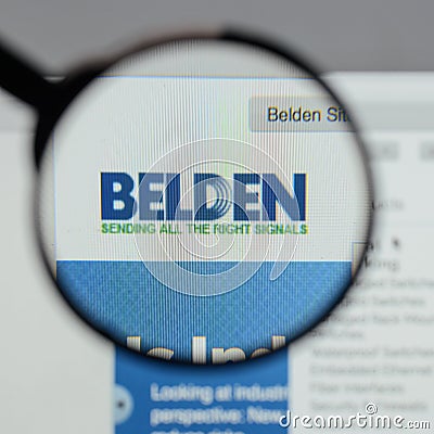 Milan, Italy - August 10, 2017: Belden logo on the website home Editorial Stock Photo