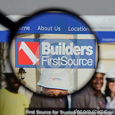 Milan, Italy - August 10, 2017: Builders First Source logo on th Editorial Stock Photo