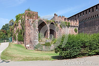 Milan. Castello Sforzesco Editorial Stock Photo