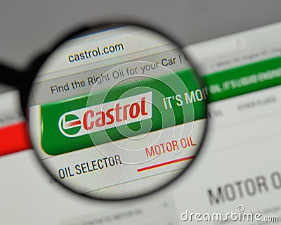 Milan, Italy - August 10, 2017: Castrol logo on the website hom Editorial Stock Photo