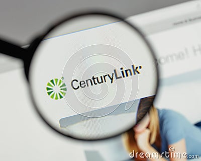 Milan, Italy - August 10, 2017: Century Link logo on the website Editorial Stock Photo