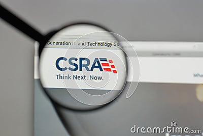 Milan, Italy - August 10, 2017: CSRA logo on the website homepa Editorial Stock Photo