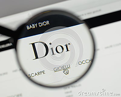 Milan, Italy - August 10, 2017: Dior logo on the website homepa Editorial Stock Photo
