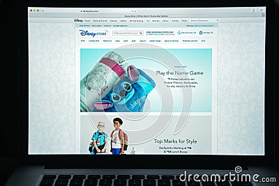 Milan, Italy - August 10, 2017: disneystore.com website homepage Editorial Stock Photo