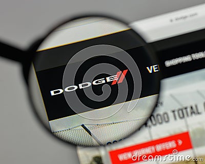 Milan, Italy - August 10, 2017: Dodge logo on the website homep Editorial Stock Photo