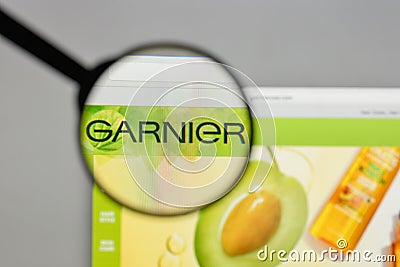 Milan, Italy - August 10, 2017: Garnier logo on the website home Editorial Stock Photo