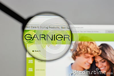 Milan, Italy - August 10, 2017: Garnier logo on the website home Editorial Stock Photo