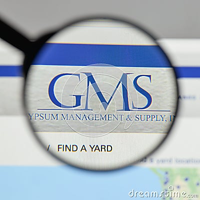 Milan, Italy - August 10, 2017: GMS logo on the website homepage Editorial Stock Photo