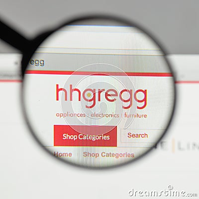 Milan, Italy - August 10, 2017: hhgregg logo on the website home Editorial Stock Photo