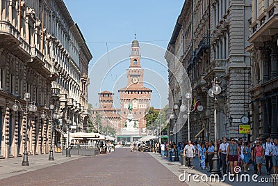 Milan. Castello Sforzesco Editorial Stock Photo