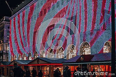 Milan, Italy. 18.12.2023. Christmas Markets Mercatini di Natale 2023-2024. Best events and Christmas markets in Milan Editorial Stock Photo