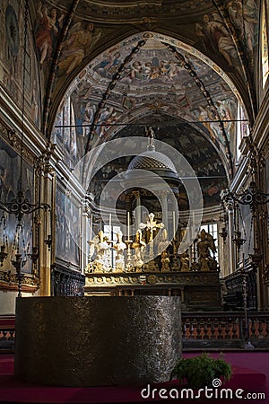 Milan, Italy, Europe, the Chiesa di San Marco, Church of Saint Mark, Renaissance, art, chapel, church, mass, religion, altar Editorial Stock Photo