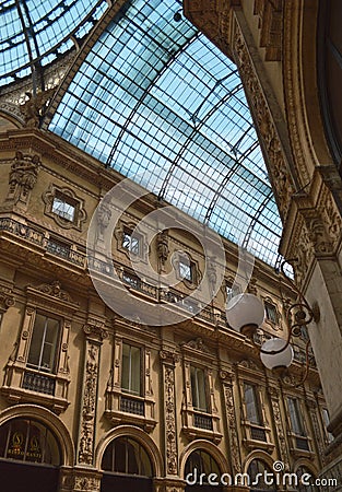 Milan Italy galleria vittorio emanuele Stock Photo