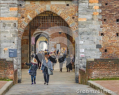 Exterior view of sforza castle Editorial Stock Photo